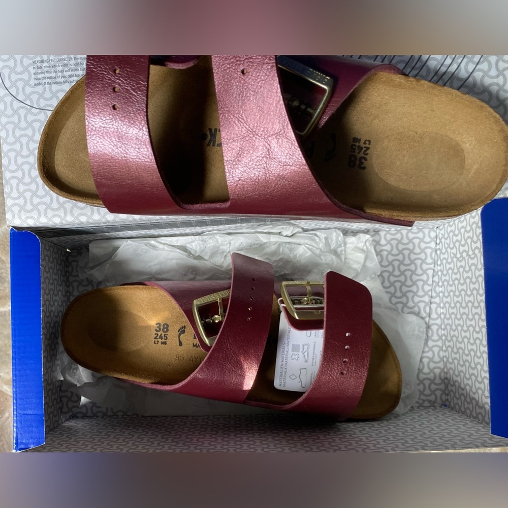 ❌SOLD❌ Birkenstock [7] Arizona BS Birko-Flor Graceful Berry Crush Sandals - Picture 6 of 13